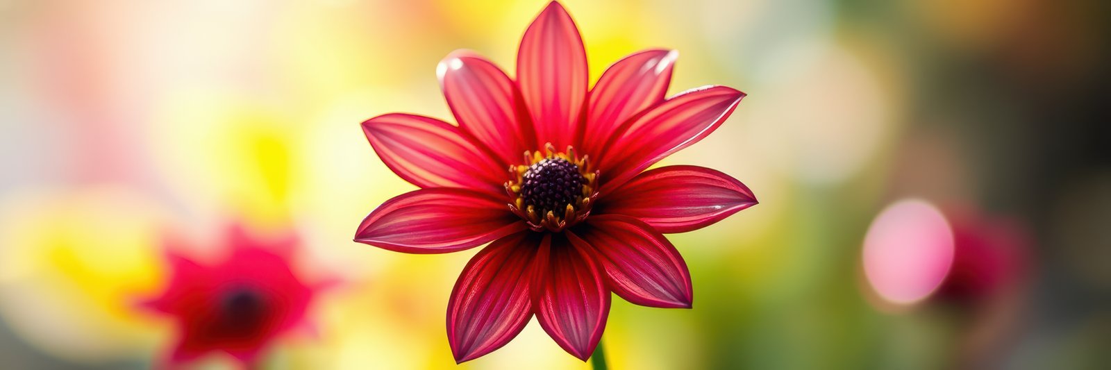 Vibrant red flower in a colorful garden showcasing nature's beauty during springtime